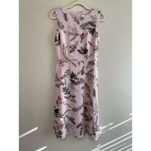 Atelier Size 6 Pink Floral Botanical Dress Sleeveless A-Line Tie Back